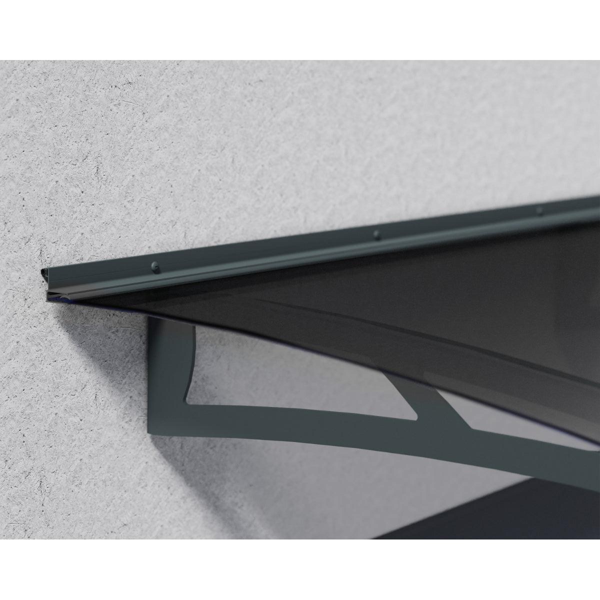 Aquila Door Awning 7 x 3 ft. Grey Panel | Palram-Canopia-Delightful Yard