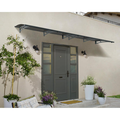 Aquila Door Awning 7 x 3 ft. Grey Panel | Palram-Canopia-Delightful Yard