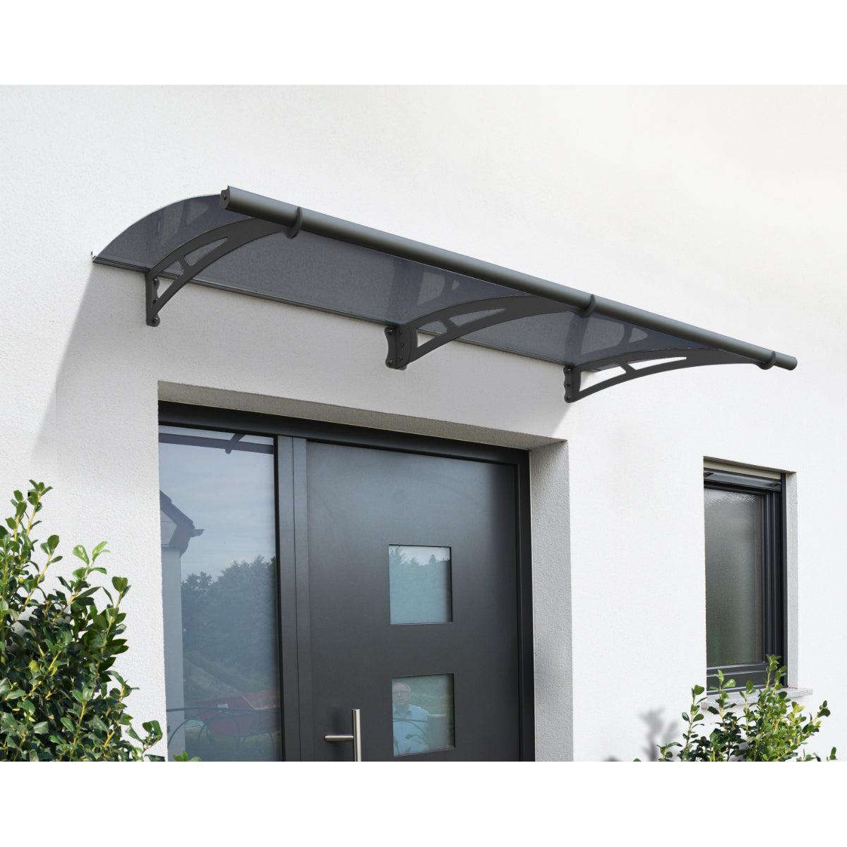 Aquila Door Awning 7 x 3 ft. Grey Panel | Palram-Canopia-Delightful Yard