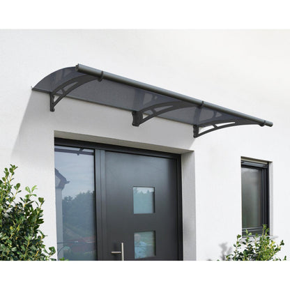 Aquila Door Awning 7 x 3 ft. Grey Panel | Palram-Canopia-Delightful Yard