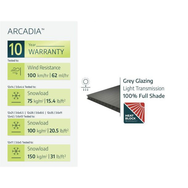 Arcadia Aluminum Carport 12 x 42 x 8 ft. | Palram-Canopia-Delightful Yard