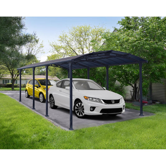 Arcadia Aluminum Carport 12 x 28 x 7 ft. | Palram-Canopia-Delightful Yard