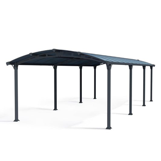 Arcadia Aluminum Carport 12 x 28 x 7 ft. | Palram-Canopia-Delightful Yard