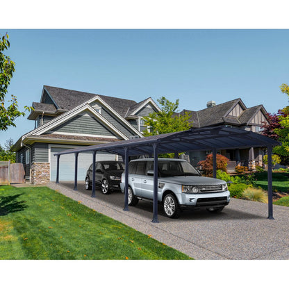 Arcadia Aluminum Carport 12 x 35 x 7 ft. | Palram-Canopia-Delightful Yard