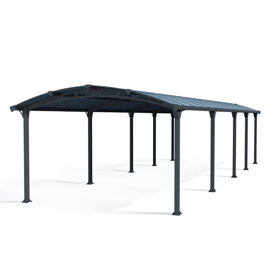 Arcadia Aluminum Carport 12 x 35 x 7 ft. | Palram-Canopia-Delightful Yard