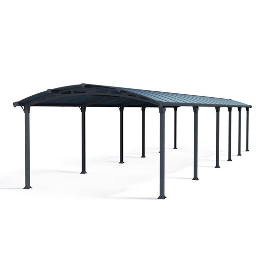 Arcadia Aluminum Carport 12 x 42 x 7 ft. | Palram-Canopia-Delightful Yard