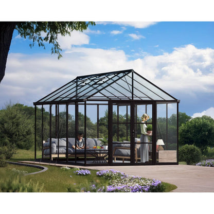 Aria Premium Polycarbonate Greenhouse 10 x 15 ft. Black | Palram-Canopia-Delightful Yard