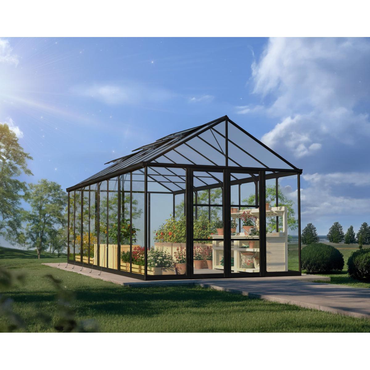 Aria Premium Polycarbonate Greenhouse 10 x 20 ft. Black | Palram-Canopia-Delightful Yard