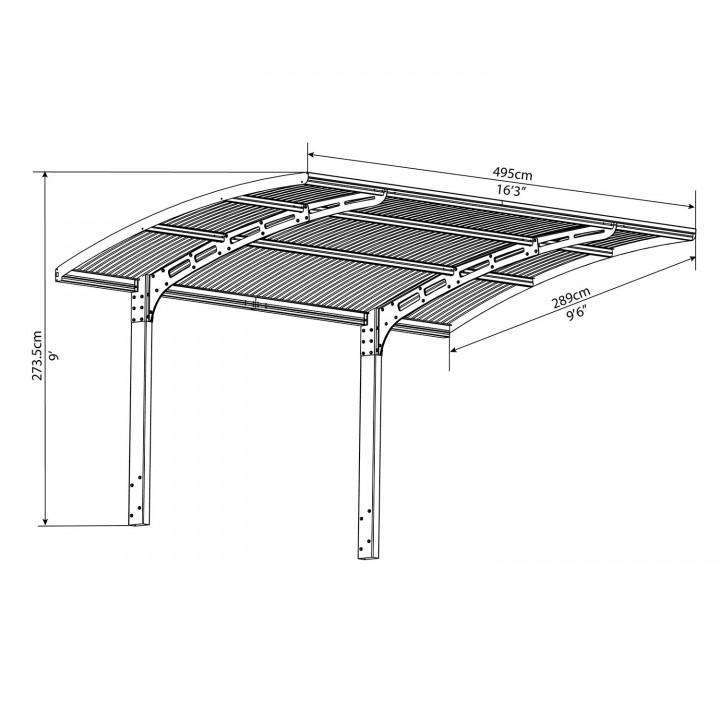 Arizona 5000 Wave Carport 10 x 16 x 9 ft. | Palram-Canopia - Delightful Yard