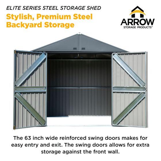 Arrow Elite Steel Storage Shed 10 x 8 ft. - Delightful Yard