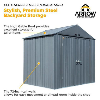 Arrow Elite Steel Storage Shed 10 x 8 ft. - Delightful Yard