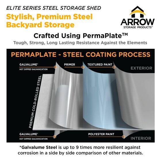 Arrow Elite Steel Storage Shed 10 x 8 ft. - Delightful Yard