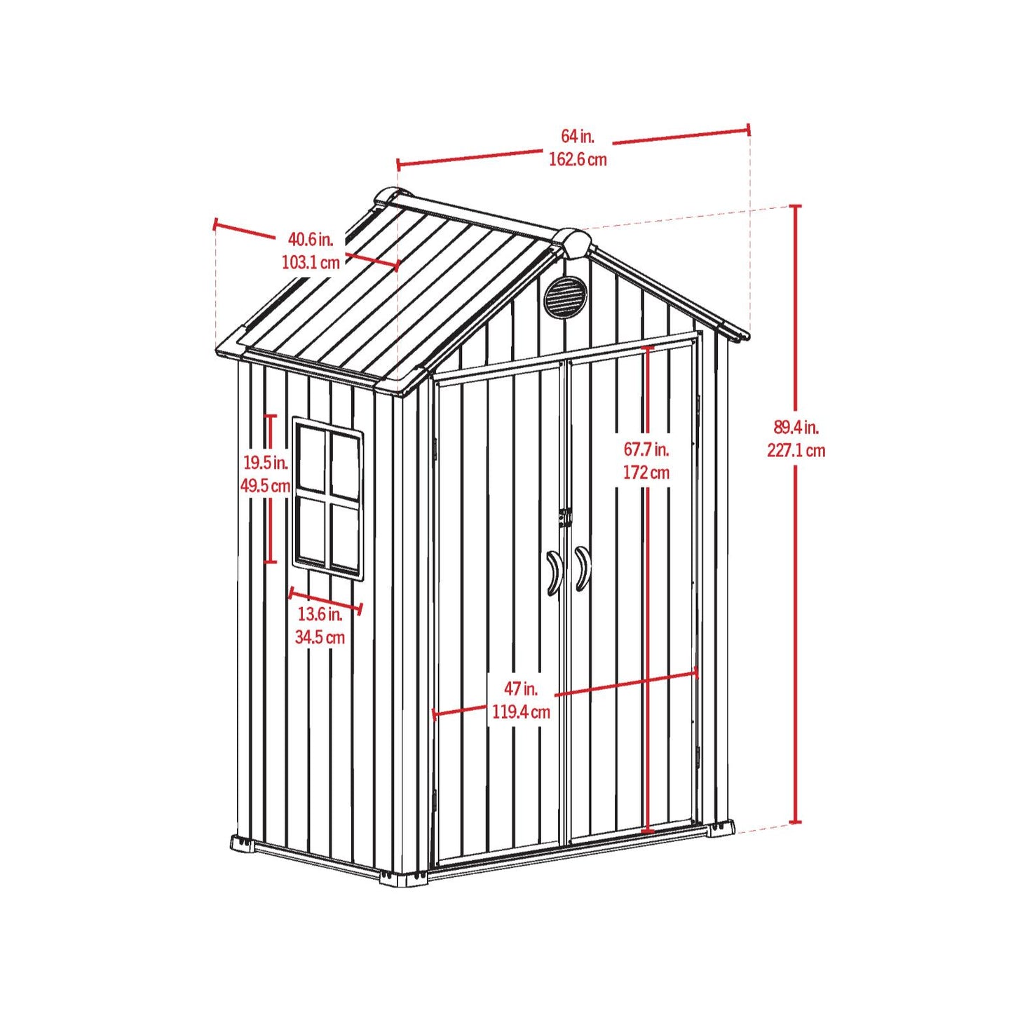 Arrow Resin Storage Shed 6 x 4 ft.-Delightful Yard