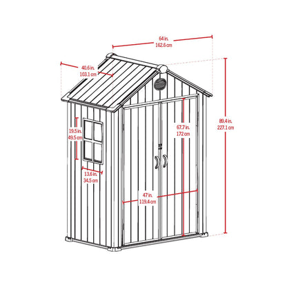 Arrow Resin Storage Shed 6 x 4 ft.-Delightful Yard