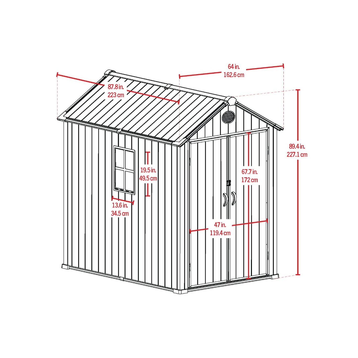 Arrow Resin Storage Shed 6 x 8 ft.-Delightful Yard