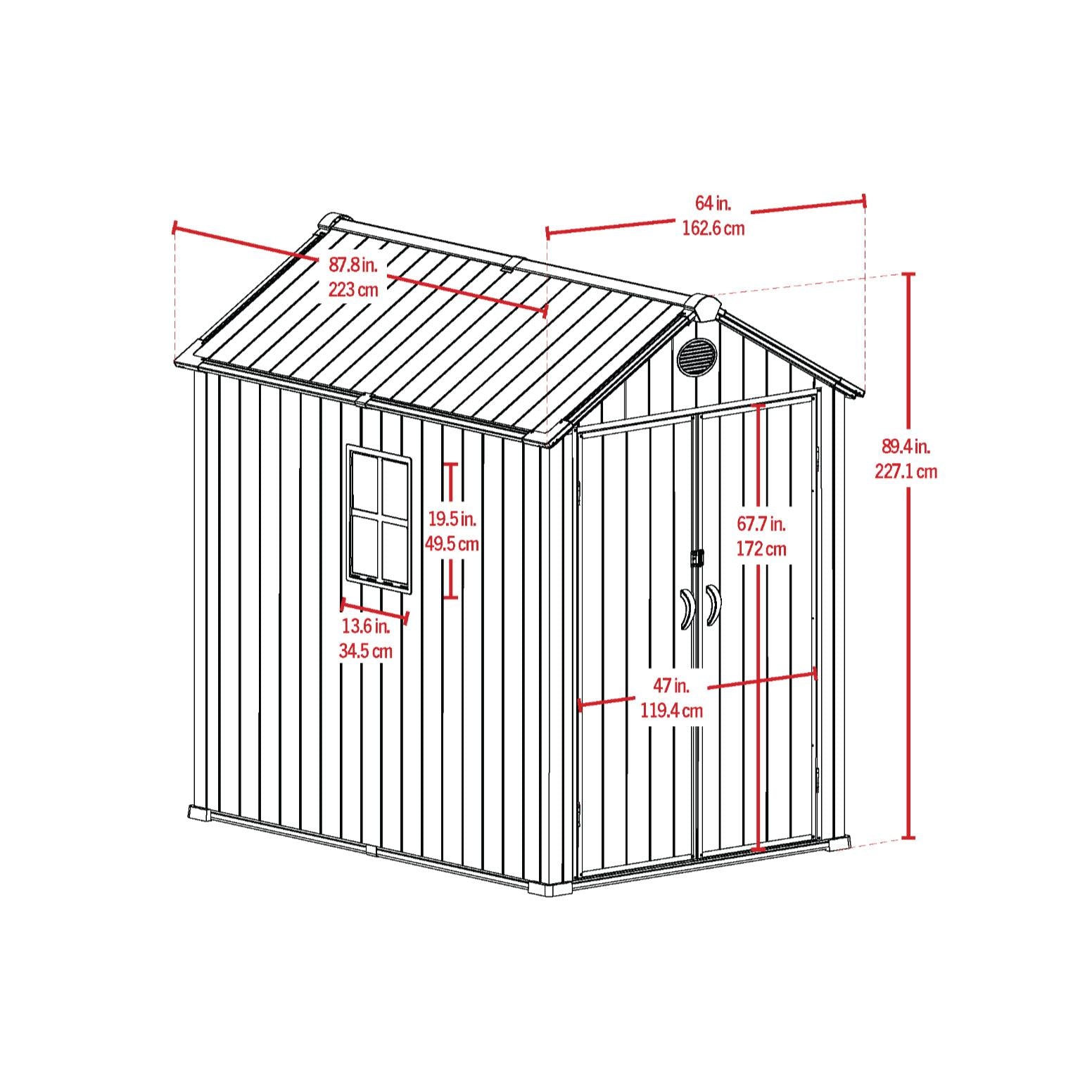 Arrow Resin Storage Shed 6 x 8 ft.-Delightful Yard