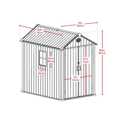 Arrow Resin Storage Shed 6 x 8 ft.-Delightful Yard