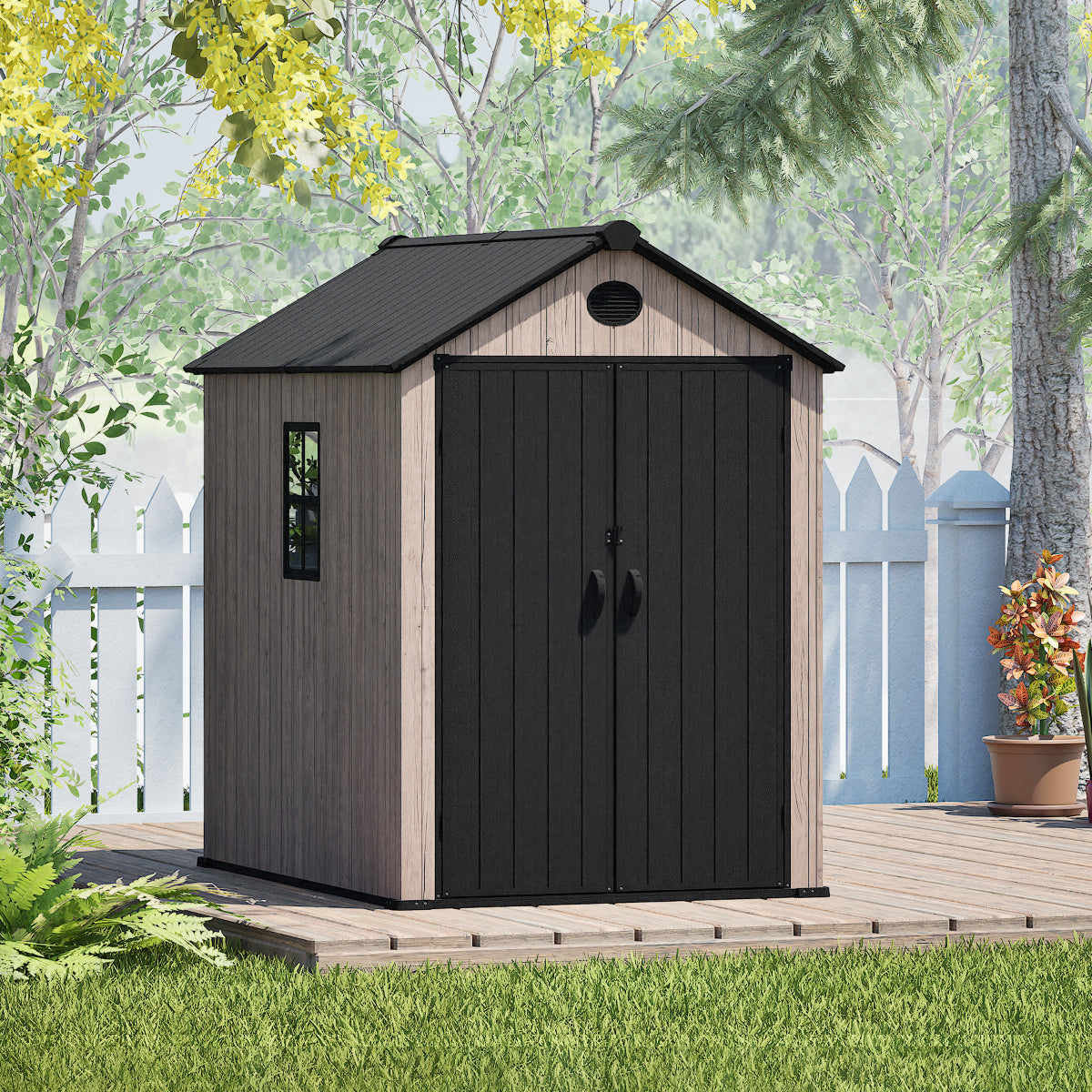 Arrow Resin Storage Shed 6 x 8 ft.-Delightful Yard