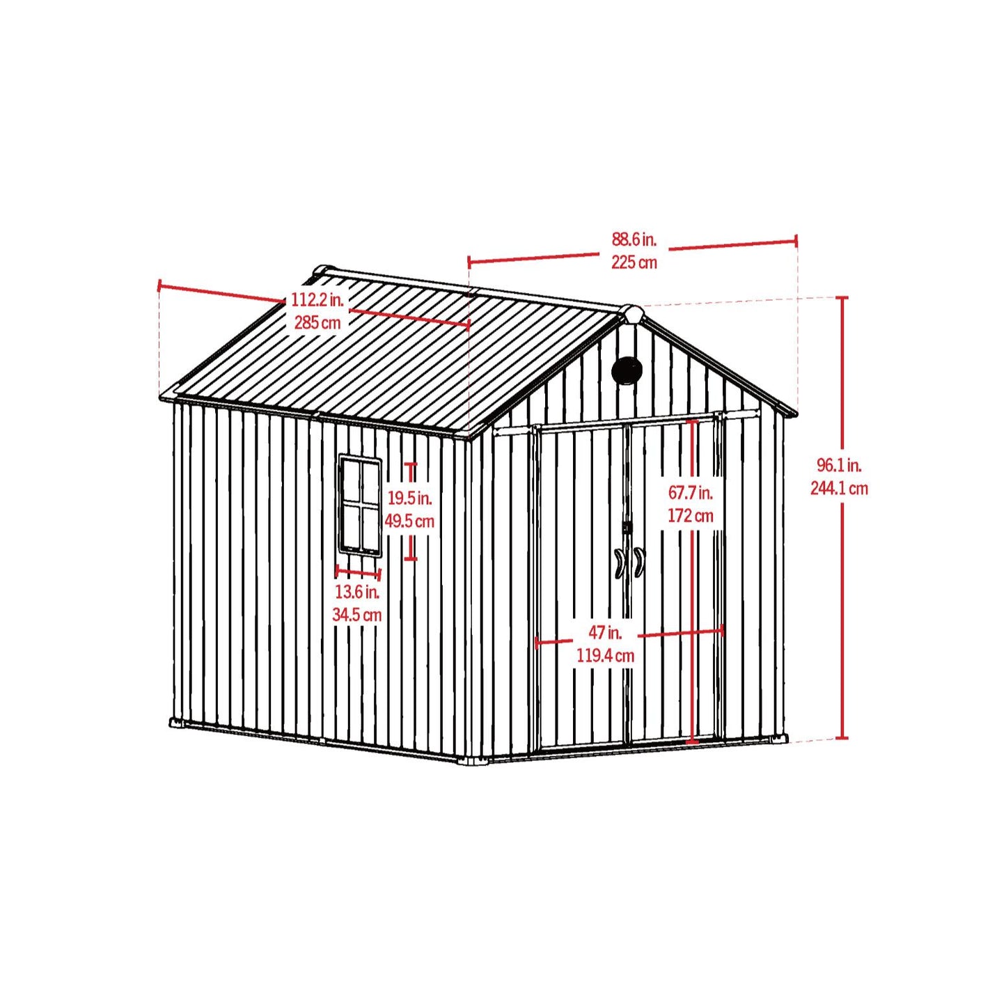 Arrow Resin Storage Shed 8 x 10 ft.-Delightful Yard