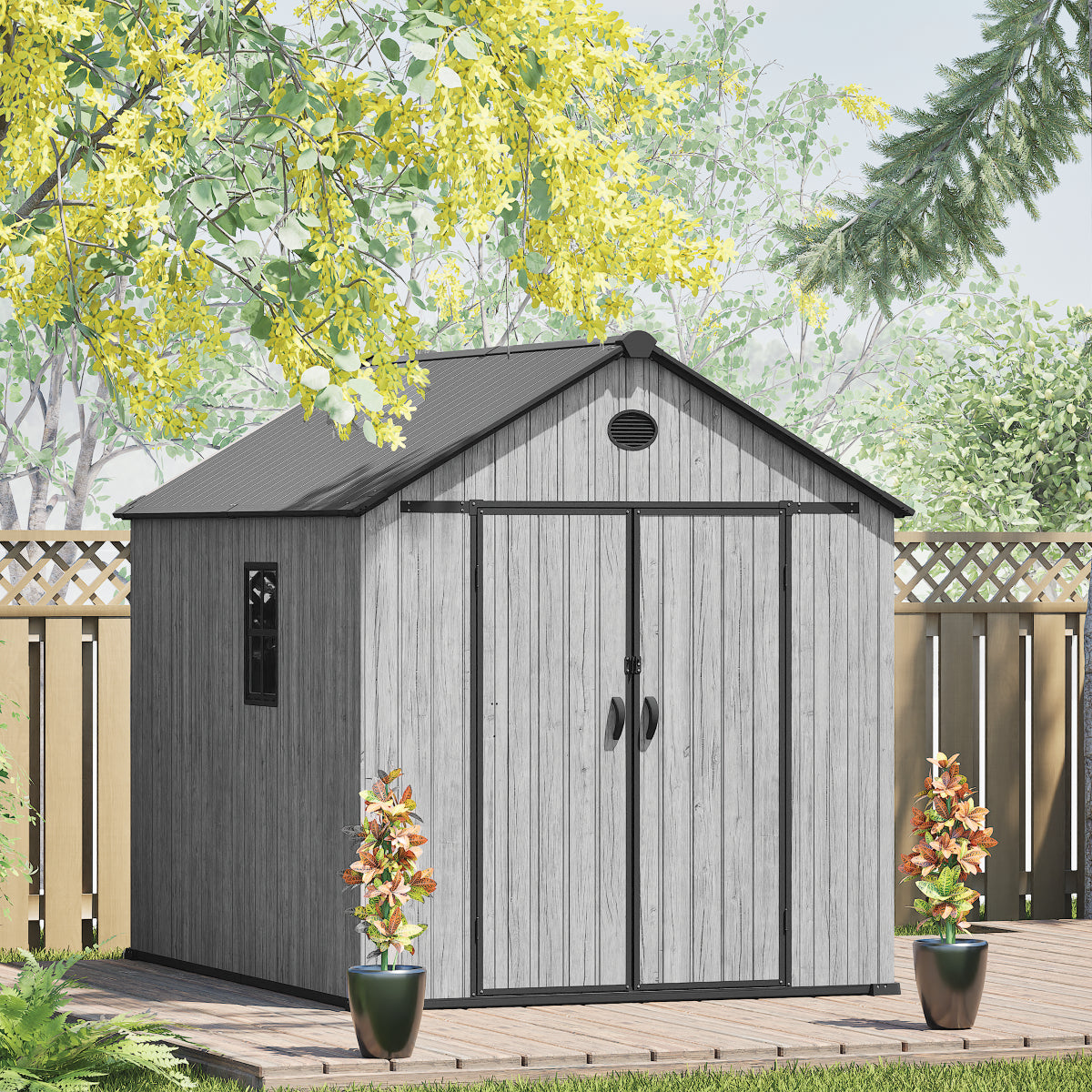 Arrow Resin Storage Shed 8 x 10 ft.-Delightful Yard