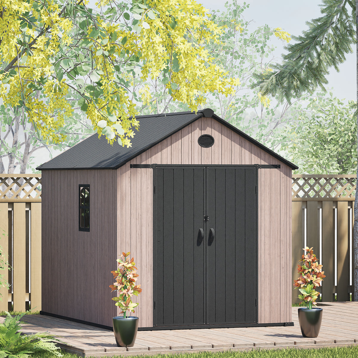Arrow Resin Storage Shed 8 x 10 ft.-Delightful Yard