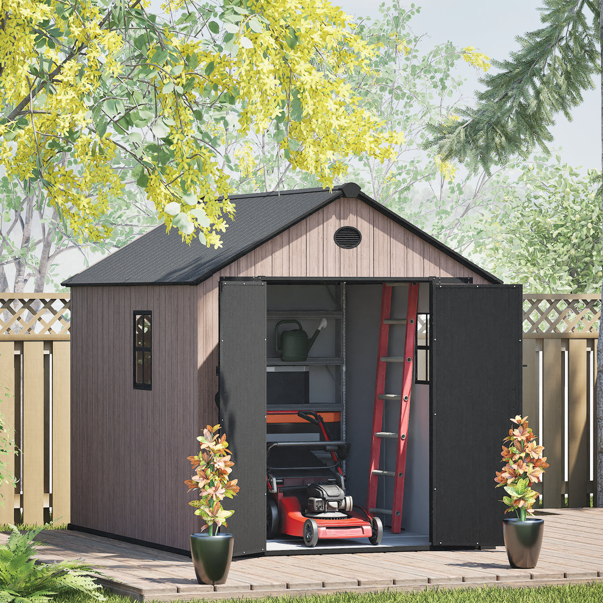 Arrow Resin Storage Shed 8 x 10 ft.-Delightful Yard