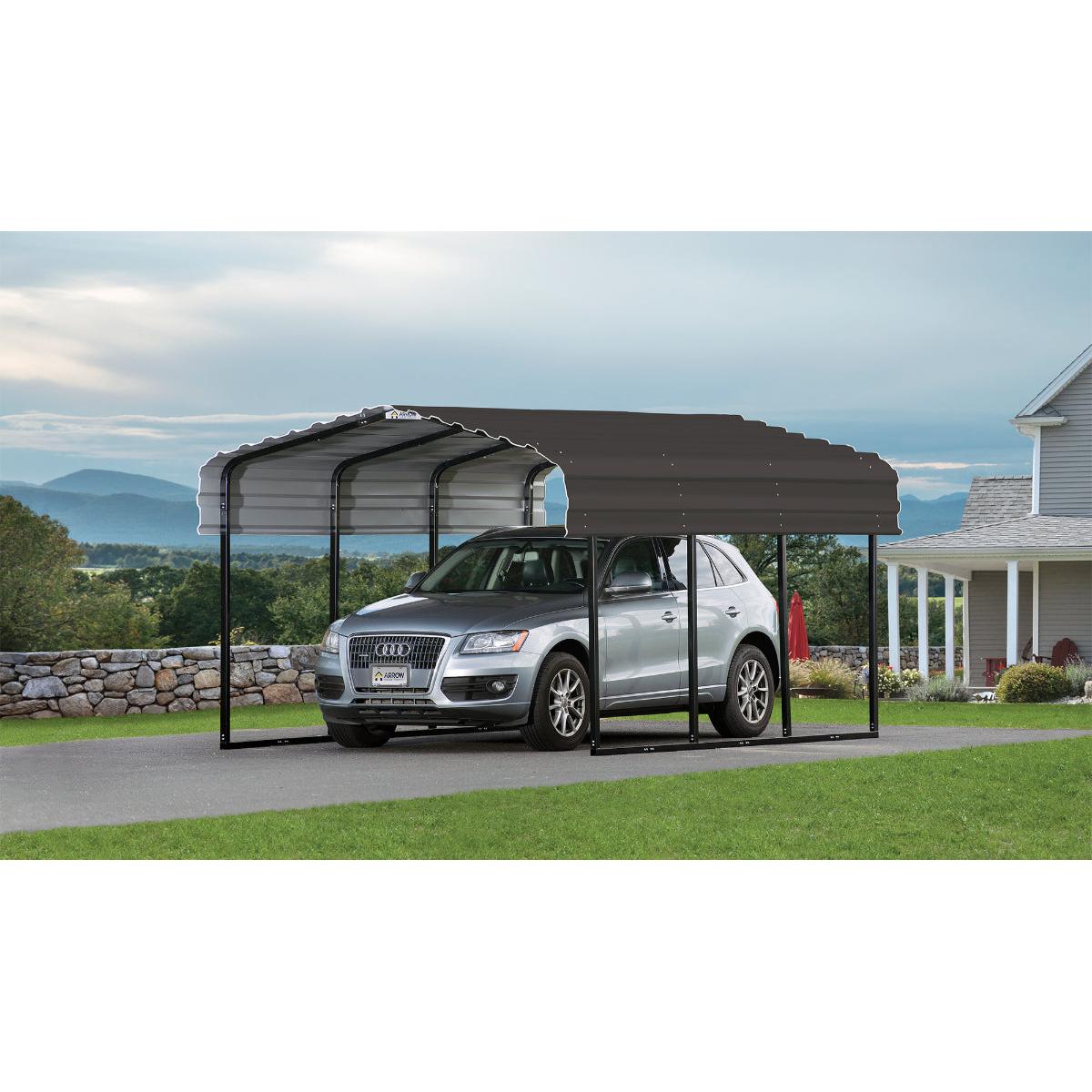 Arrow Steel Carport Canopy 10 x 15 x 7 ft.-Delightful Yard