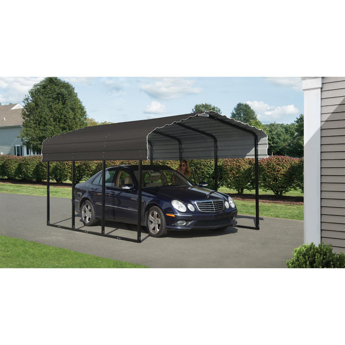 Arrow Steel Carport Canopy 10 x 15 x 7 ft.-Delightful Yard