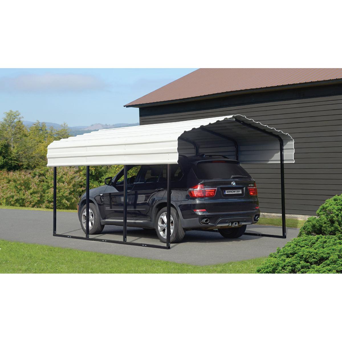 Arrow Steel Carport Canopy 10 x 15 x 7 ft.-Delightful Yard