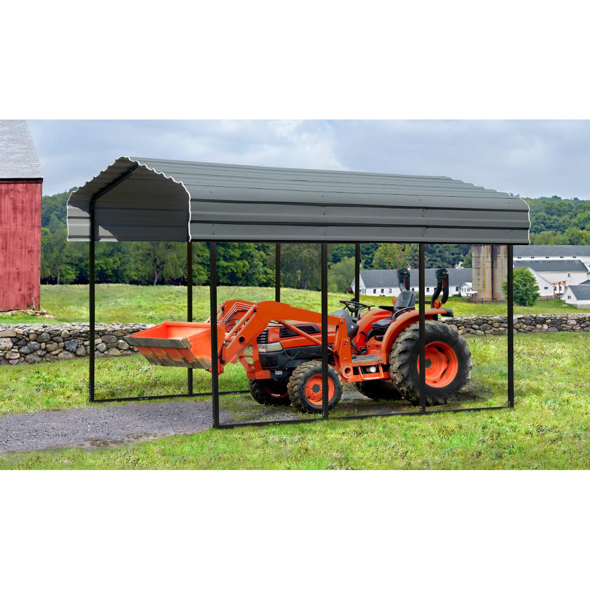 Arrow Steel Carport Canopy 10 x 15 x 9 ft.-Delightful Yard