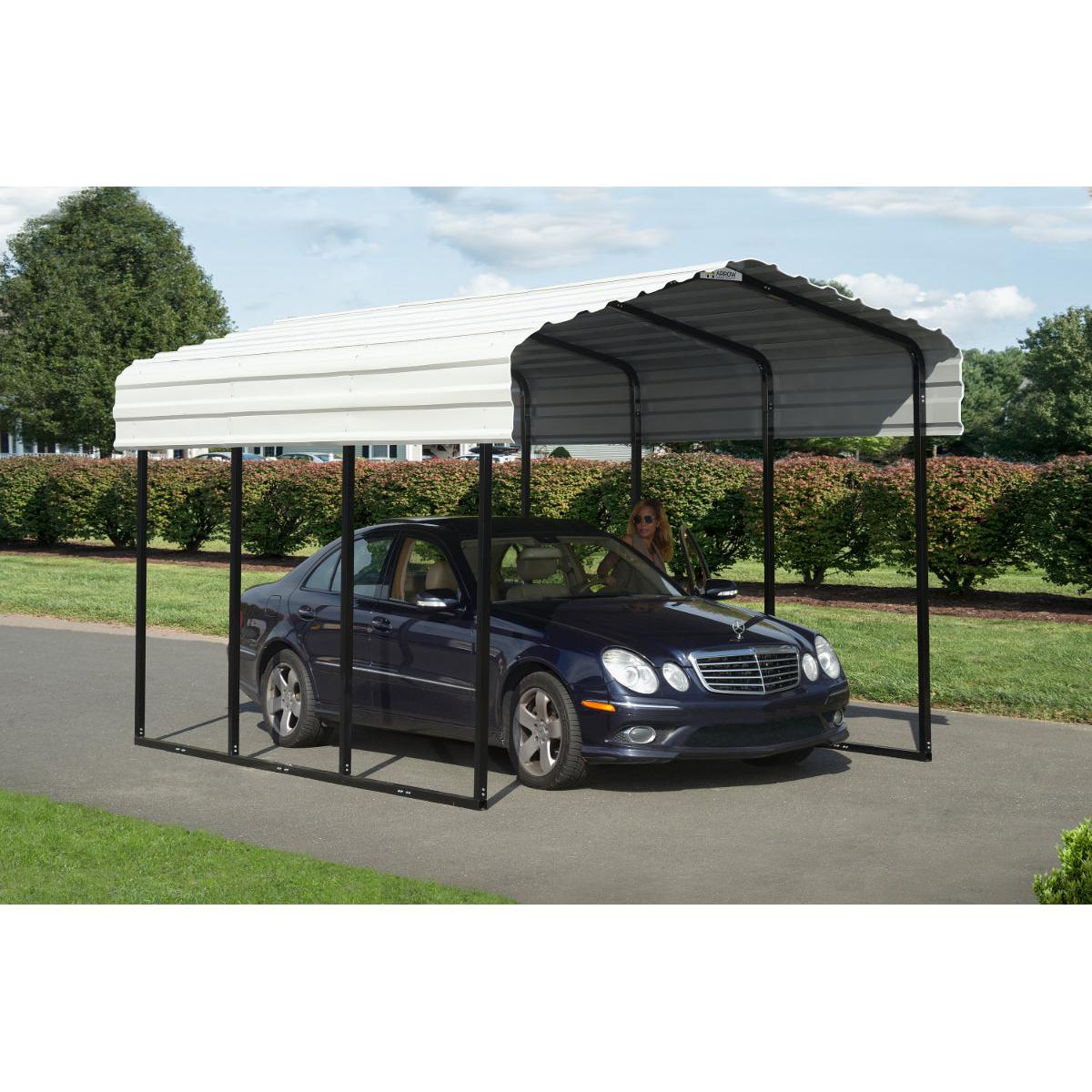 Arrow Steel Carport Canopy 10 x 15 x 9 ft.-Delightful Yard