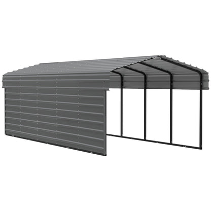 Arrow Steel Carport Canopy 10 x 24 x 7 ft.-Delightful Yard