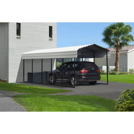 Arrow Steel Carport Canopy 10 x 24 x 7 ft.-Delightful Yard