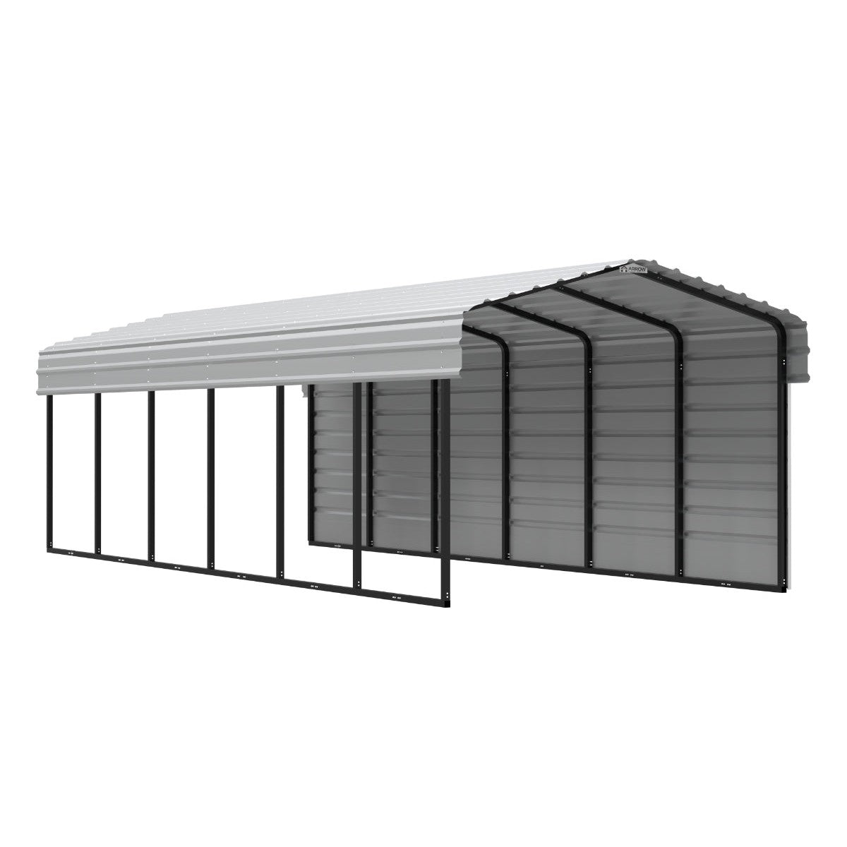Arrow Steel Carport Canopy 10 x 29 x 7 ft.-Delightful Yard
