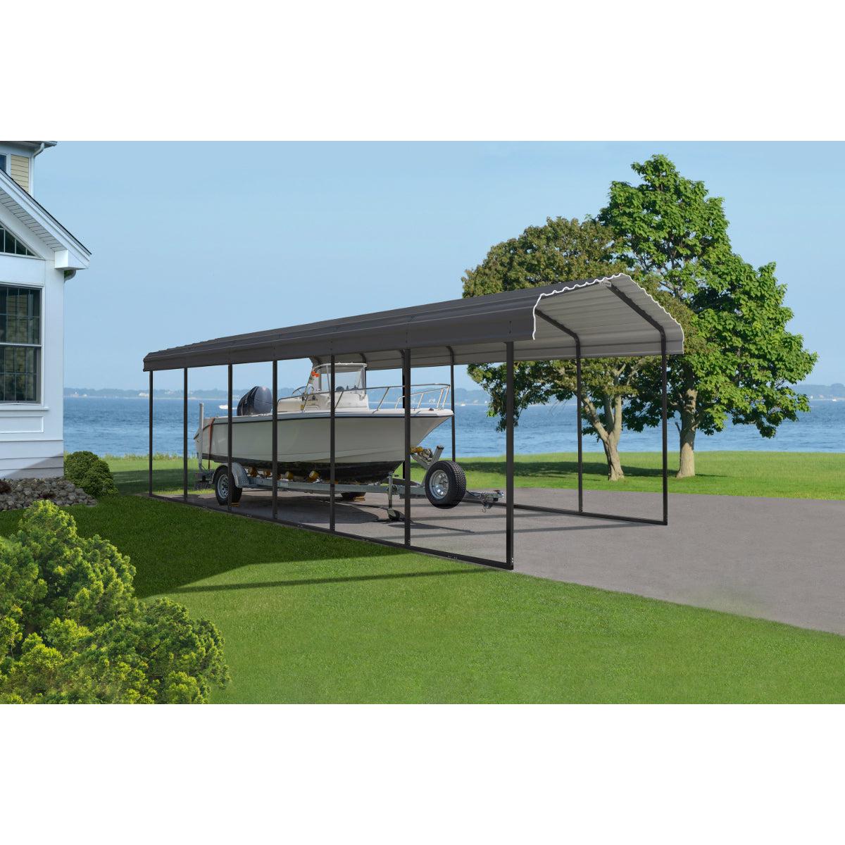 Arrow Steel Carport Canopy 10 x 29 x 7 ft.-Delightful Yard