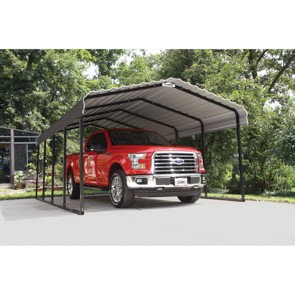 Arrow Steel Carport Canopy 12 x 20 x 7 ft.-Delightful Yard