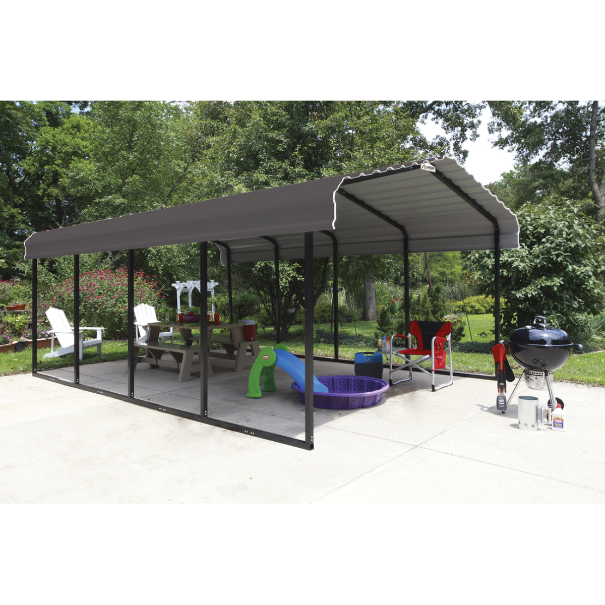 Arrow Steel Carport Canopy 12 x 20 x 7 ft.-Delightful Yard