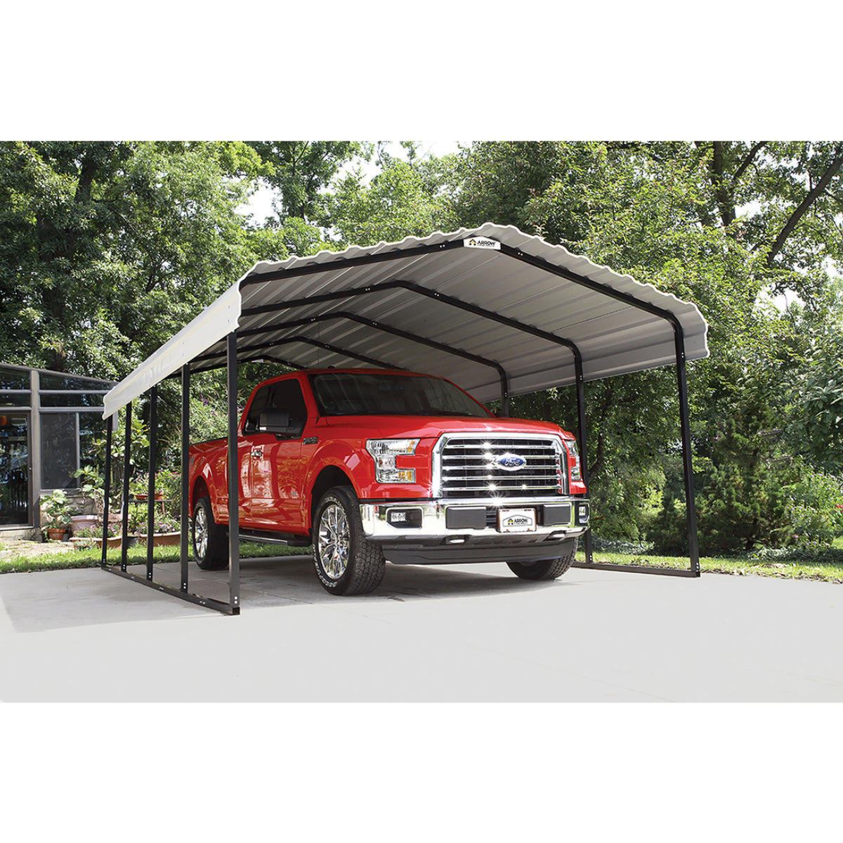 Arrow Steel Carport Canopy 12 x 20 x 7 ft.-Delightful Yard