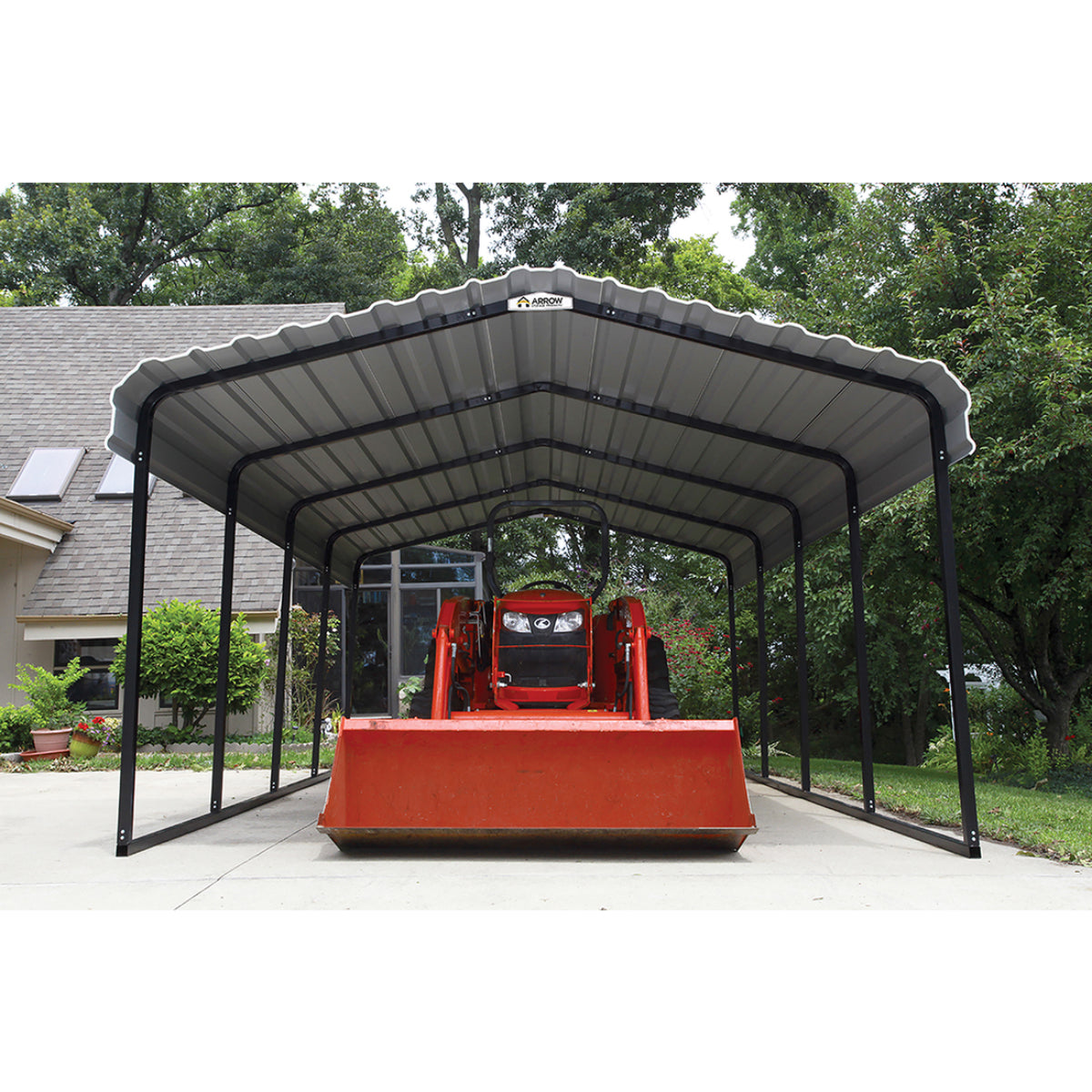 Arrow Steel Carport Canopy 12 x 20 x 7 ft.-Delightful Yard