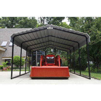 Arrow Steel Carport Canopy 12 x 20 x 7 ft.-Delightful Yard