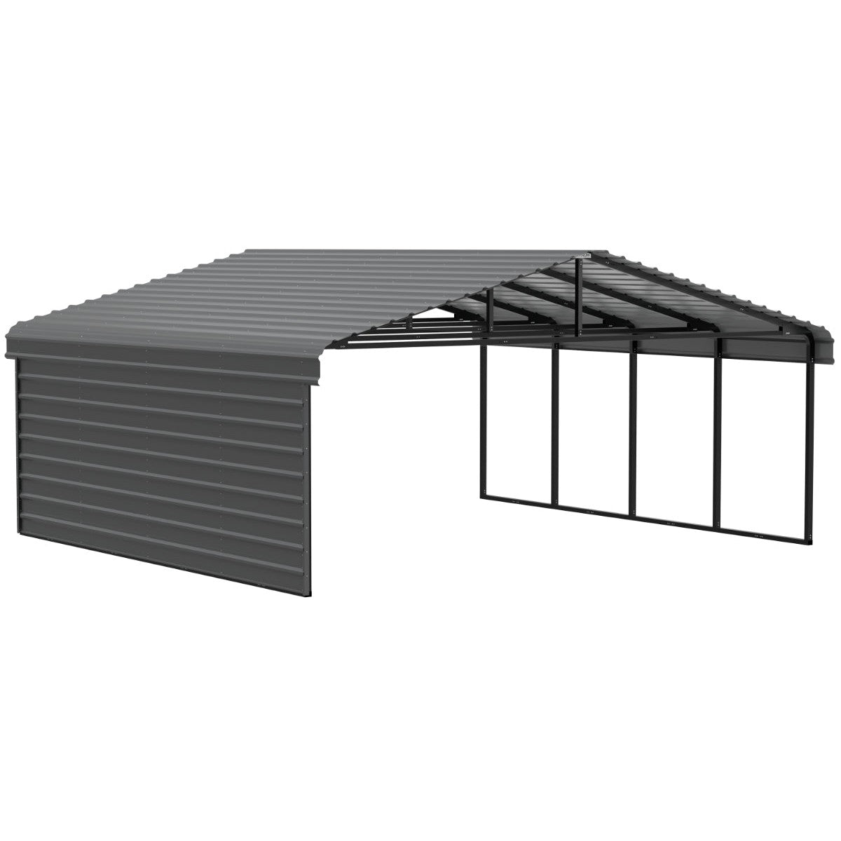 Arrow Steel Carport Canopy 20 x 20 x 7 ft.-Delightful Yard