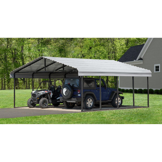 Arrow Steel Carport Canopy 20 x 20 x 7 ft.-Delightful Yard