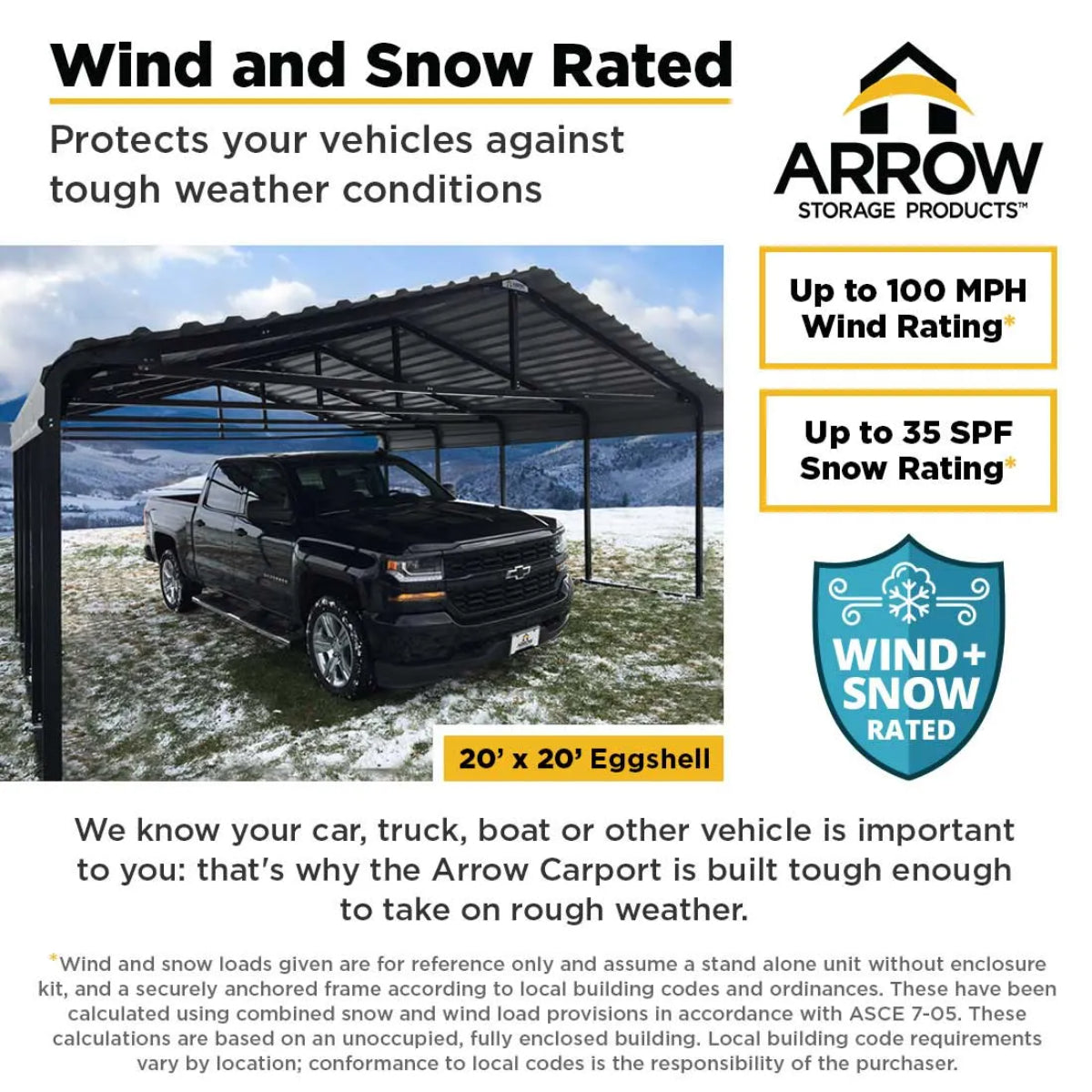 Arrow Steel Carport Canopy 20 x 24 x 7 ft.-Delightful Yard