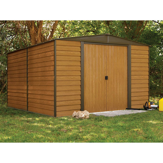 Arrow Woodridge Steel Storage Shed 10 x 12 ft.-Delightful Yard