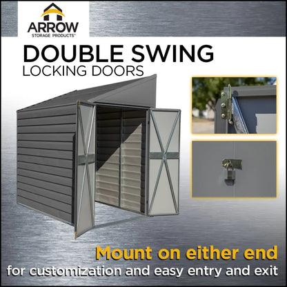 Arrow Yardsaver Steel Storage Shed 4 x 10 ft.-Delightful Yard