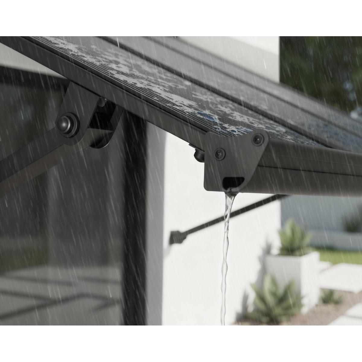 Augustine Door Awning 5 x 3 ft Grey Panel Black Frame | Palram-Canopia-Delightful Yard