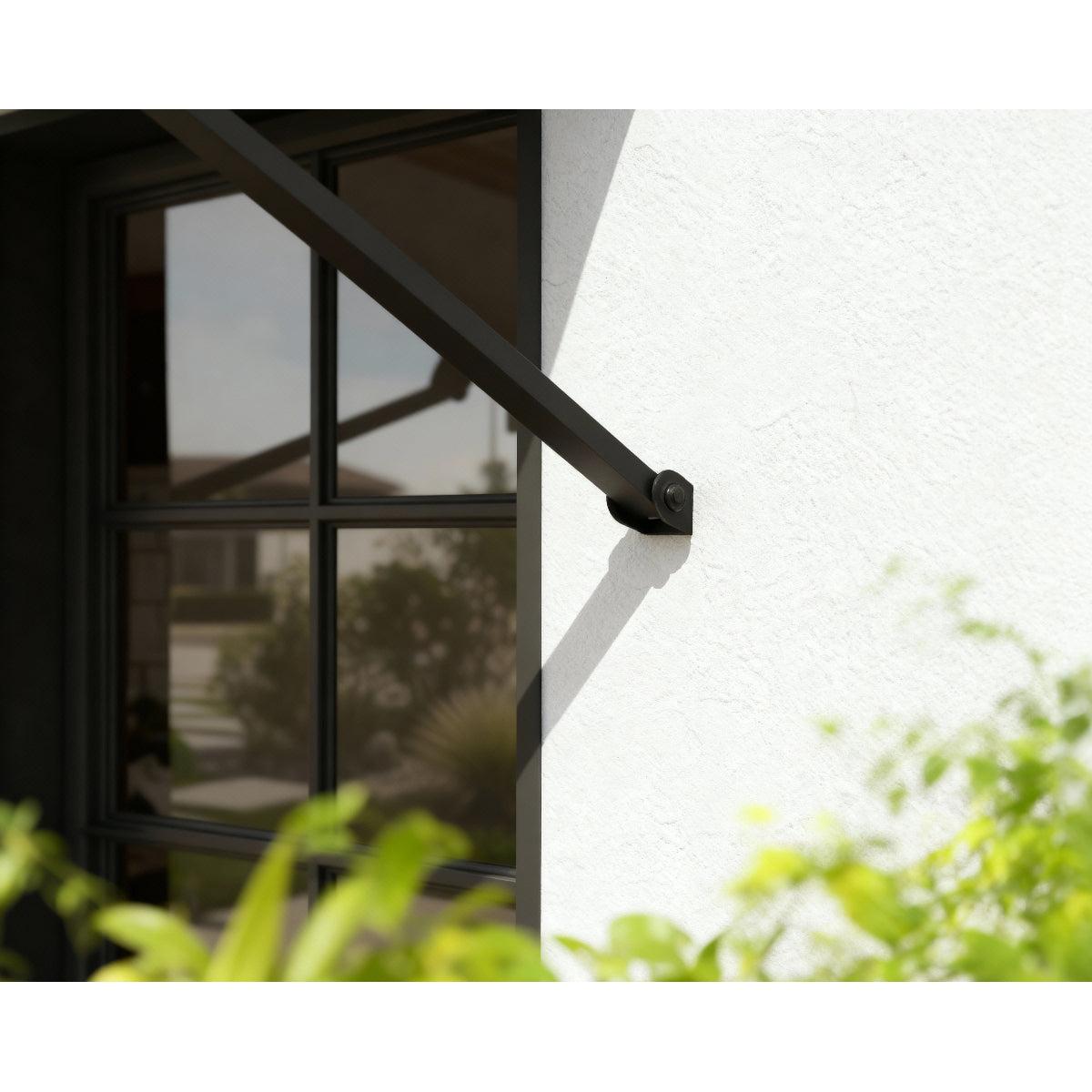 Augustine Door Awning 5 x 3 ft Grey Panel Black Frame | Palram-Canopia-Delightful Yard