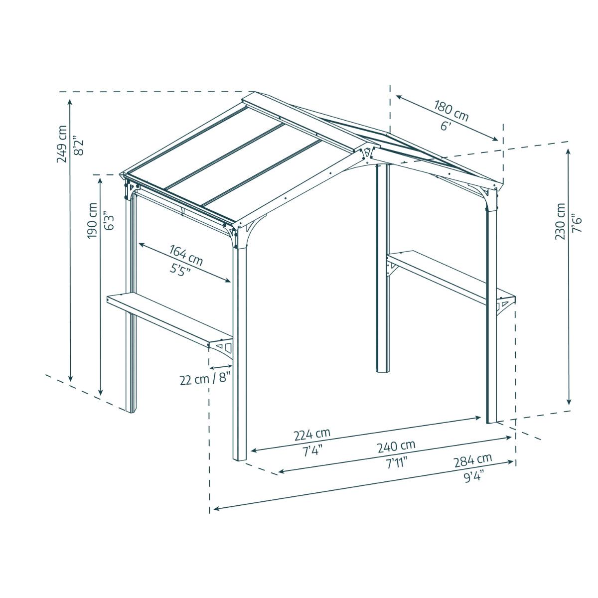 Austin Aluminum Grill Gazebo 6 x 8 ft. | Palram-Canopia-Delightful Yard