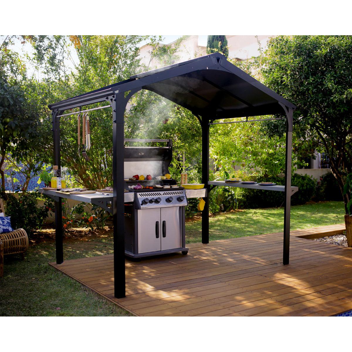 Austin Aluminum Grill Gazebo 6 x 8 ft. | Palram-Canopia-Delightful Yard