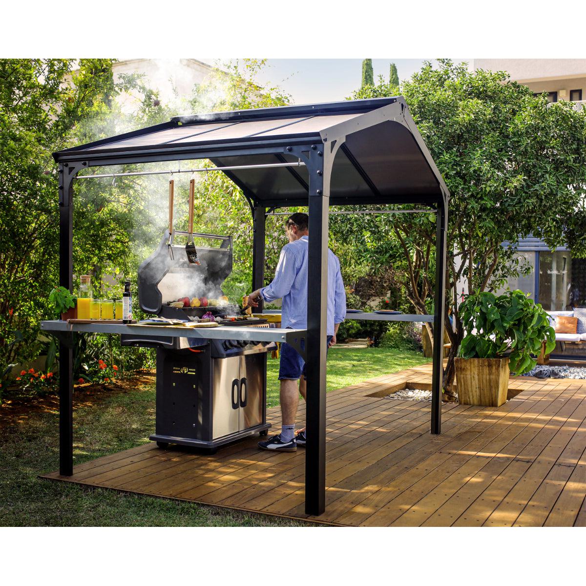 Austin Aluminum Grill Gazebo 6 x 8 ft. | Palram-Canopia-Delightful Yard